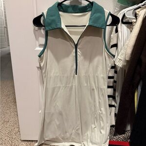 Gold Hinge Bone Half-Zip Collar Active Dress